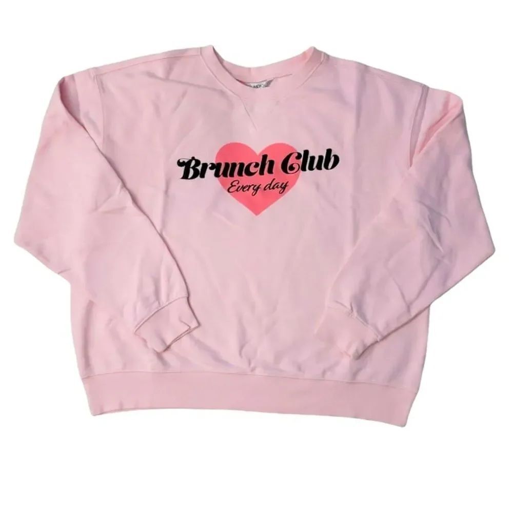 NWT-WildFox- ”Brunch Club Everyday” Long Sleeve Crew Neck Sweatshirt -Size Large